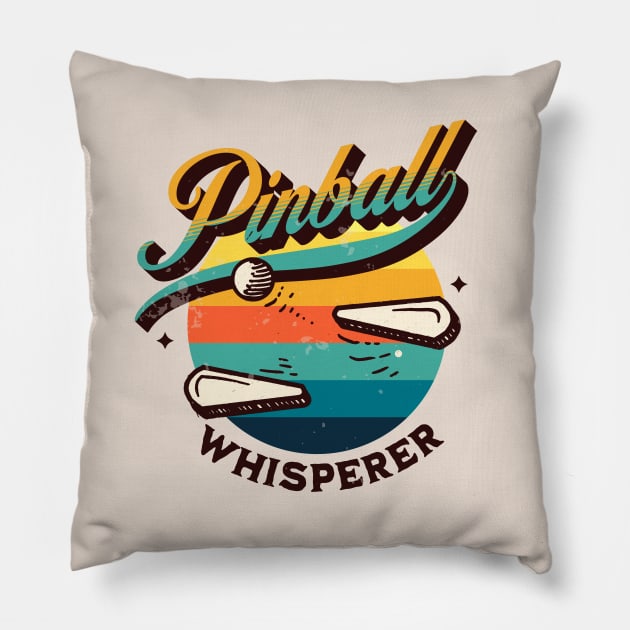 Pinball Whisperer Pillow by Issho Ni