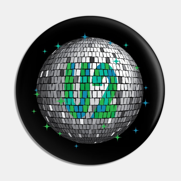 U2 Disco Ball | Green Pin by Rad Love