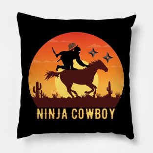 Ninja Cowboy riding horse Funny ninja Pillow