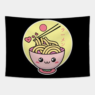 Kawaii Ramen Bowl Cute Noodles Tapestry