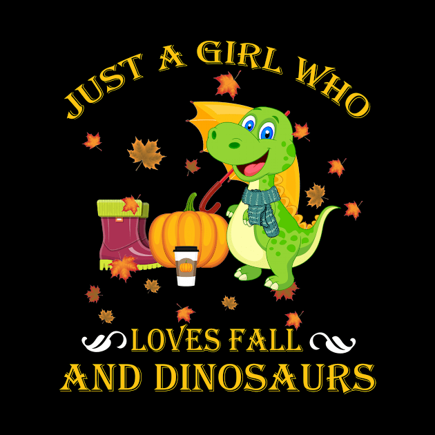 Just A Girl Who Loves Fall & Dinosaurs Thanksgiving Gift by LiFilimon