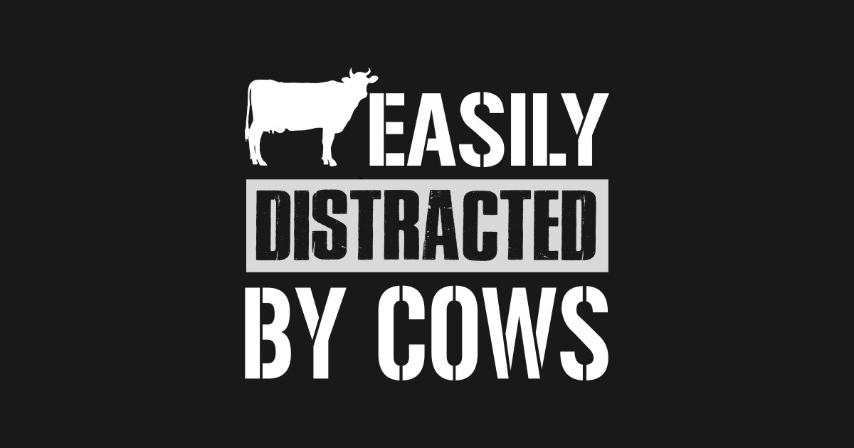Easily Distracted By Cows Cows Sticker Teepublic 