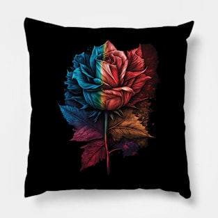 A rose in the colors of the Canadian flag canada Pillow