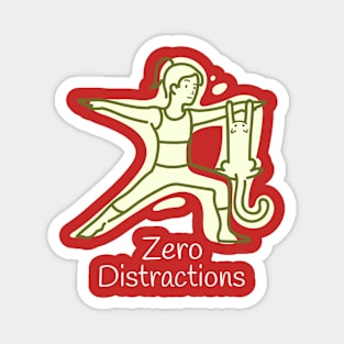 Cat and Yoga Zero Distractions Magnet