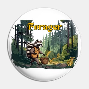 Raccoon Forager Pin