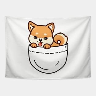 Pocket Shiba Inu Puppy Tapestry