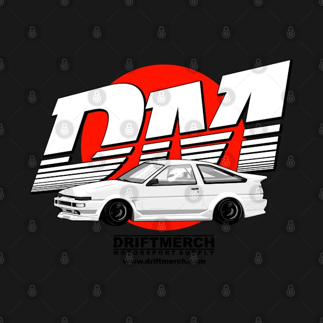 Drift Merch Motorsport Supply DM Logo AE86 with Japan Flag - Light by driftmerch