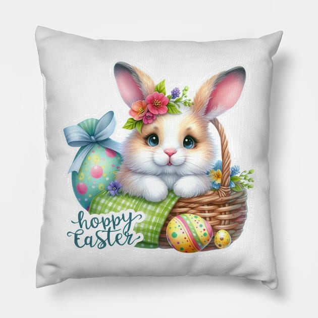 Hoppy Easter Bunny Basket Pillow by CAutumnTrapp