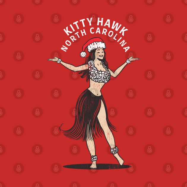 Kitty Hawk, NC Christmas Vacationing Holiday Hula Girl by Contentarama