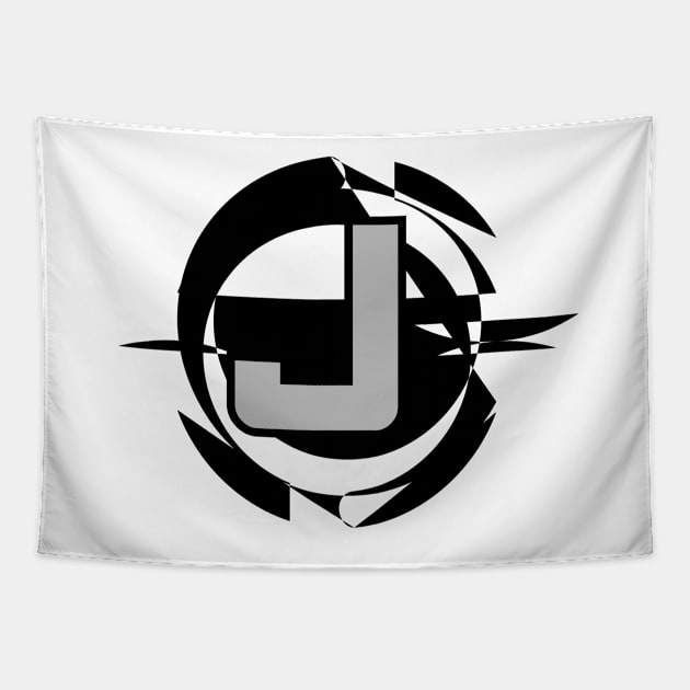 Futuristic Modern Letter J Tapestry by DepicSpirit