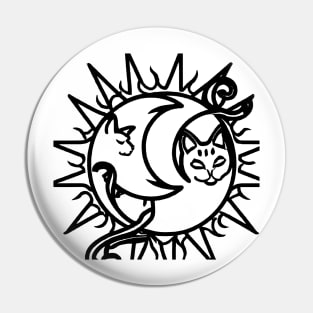 Sun and cats Pin