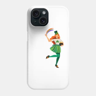 LET'S GET WEIRD St. Patrick's Day 2023 Party Girl | St. Pats Drinking Rainbow Girl Phone Case