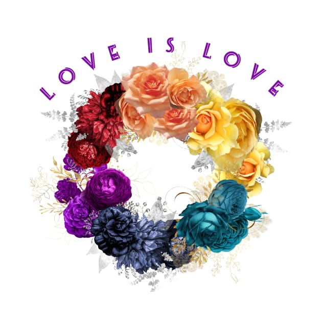 Love is Love - Rainbow wreath - LGBTQ by allthumbs