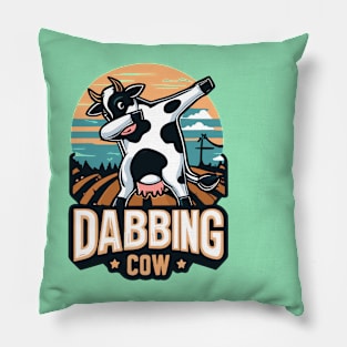 Dabbing Cow Farm Pillow