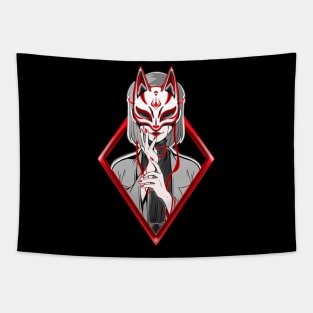 Neko Mask Anime Tapestry