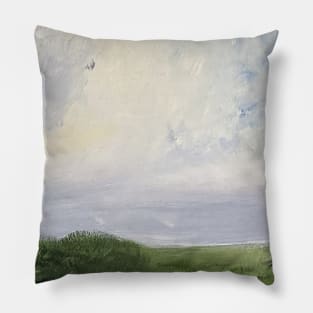 Graphic Art Field Oil on Canvas Pillow