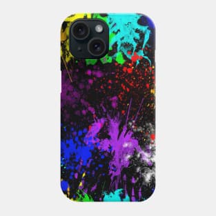 Splatter effect, Brush strokes, neon colors Phone Case