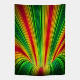 Trippy tunnel silhou optic Tapestry