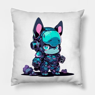 Cyborg French Bulldog Pillow