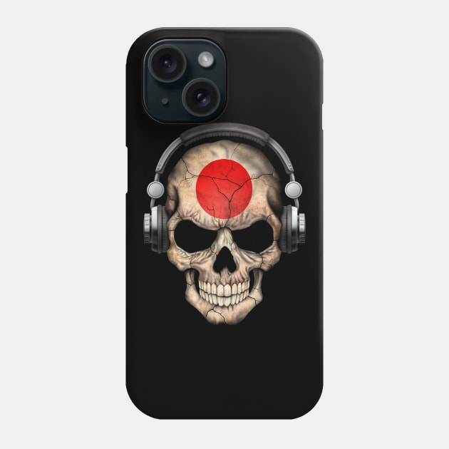 Dark Skull Deejay with Japanese Flag Phone Case by jeffbartels