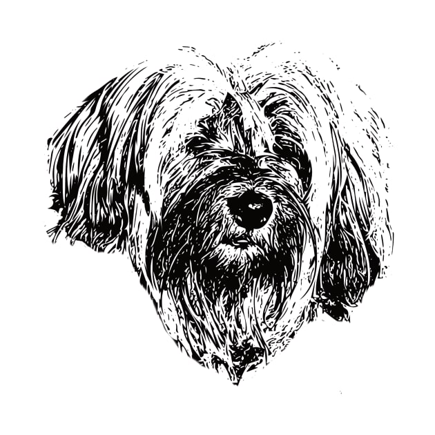 Tibetan Terrier Face Design - A Tsang Apso Christmas Gift by DoggyStyles