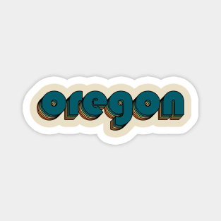 Oregon // Oregon Retro Rainbow Typography Style // 70s Magnet