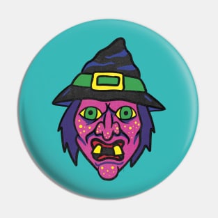 Vintage Halloween witch decoration tee shirt Pin