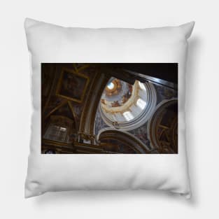 St Paul's Cathedral Ceiling. Mdina, Malta Pillow