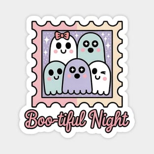 Boo-tiful Night Cute Ghost Stamp Design Magnet
