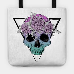 Skull and flowers Tote