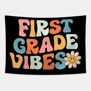 First Grade  1st Grade Team Retro 1st Day of School Tapestry