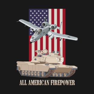 Abrams M1A2 A-10 Thunderbolt II American Flag T-Shirt