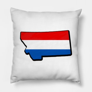 Red, White, and Blue Montana Outline Pillow