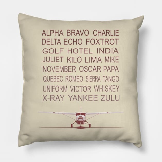 The Phonetic Alphabet for Aviation Pillow by Caravele