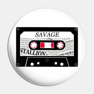 Savage Cassette Tape Pin