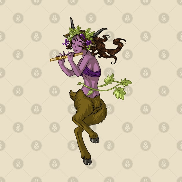 Dancing Female Satyr Playing Flute Girl MONSTER GIRLS Series I by angelasasser