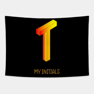 Letter T Initials Unique Name T-Shirt Tapestry