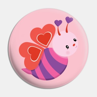 Cute Bee Valentine's day Design Pin