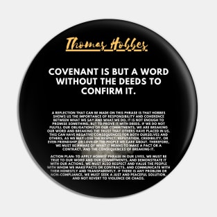 The need for action to fulfill the covenant according to Hobbes Pin