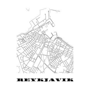 Map of Reykjavík, Iceland Minimalist Line Drawing T-Shirt