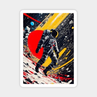 Abstract Astronaut Outer Space Art Magnet
