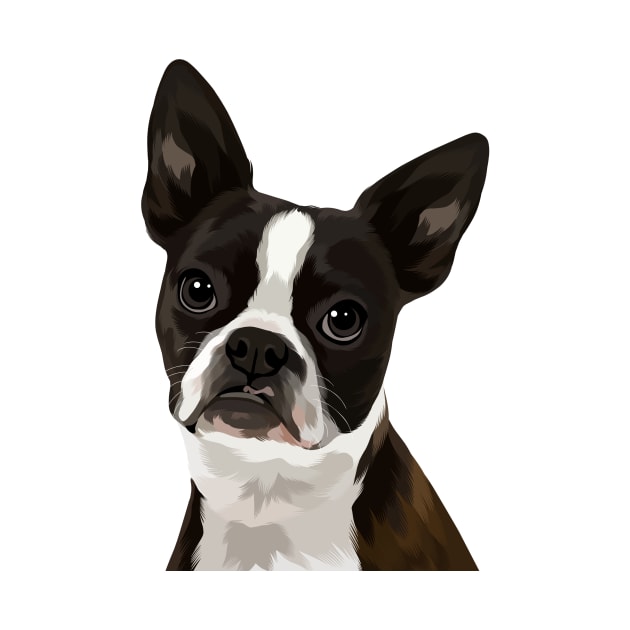 Boston Terrier Illustration by Heywids