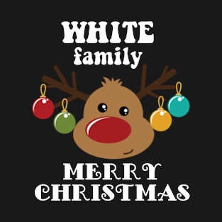 Family Christmas - Merry Christmas WHITE family, Family Christmas Reindeer T-shirt, Pjama T-shirt T-Shirt