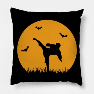 Karate Martial Arts Fighting Halloween Silhouette Pillow