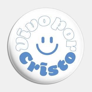 Vivo por cristo: periwinkle blue Pin