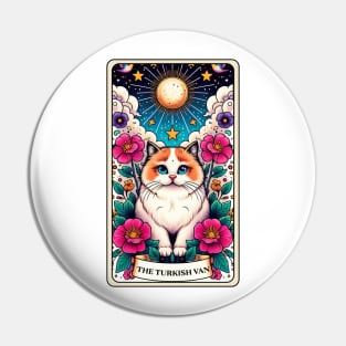 Turkish Van Cat Tarot Card Pin