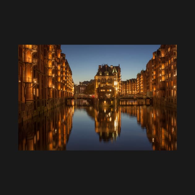 Wasserschlösschen, dusk, Speicherstadt, Hafencity, Hamburg, Germany by Kruegerfoto