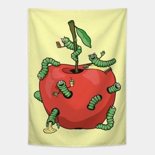 Funny worms in the apple Tapestry