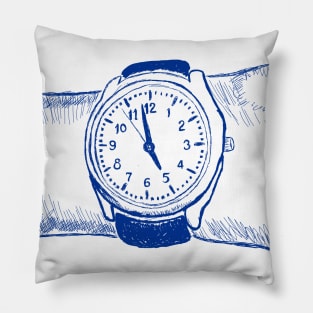 Watch hand drawing Pillow