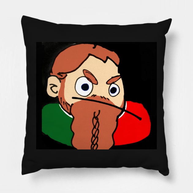 Grumpy Dwarf Sigfried Pillow by JJMonty-Art